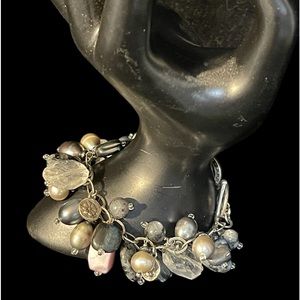 SILPADA Bracelet Silver Pearl and Stone Cha Cha